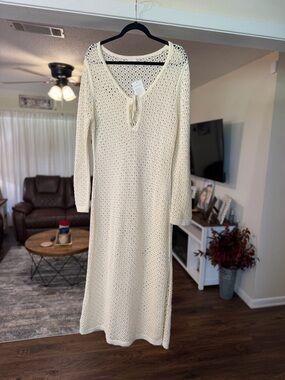 NWT A New Day Crochet Knit Midi Dress- Beach Cover Up